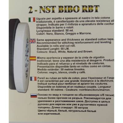Тесьма NST BIBO MM 10x50 black/white
